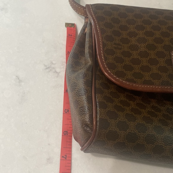 AS IS - CELINE Macadam Canvas Bag PVC Brown Authentic - Picture 16 of 16